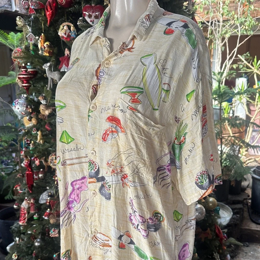 Jams World Cream Button Down Shirt with Colorful Graphics - Picture 2 of 6